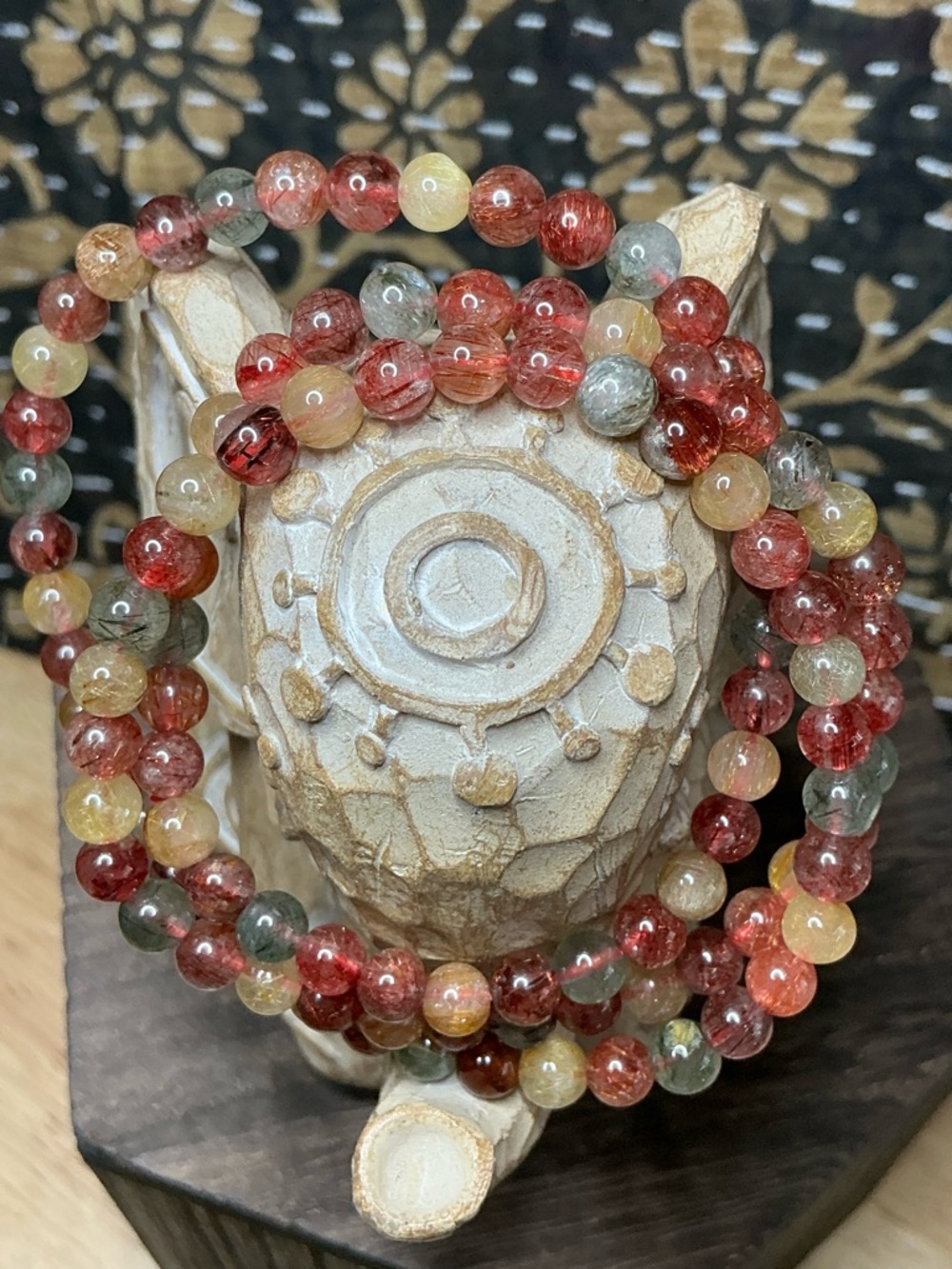 Multi Color Rutilated Quartz Triple 5mm - Picture 3 of 3